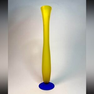 1990s Color Block Glass Bud Vase Soliflore, Memphis Dopamine Decor